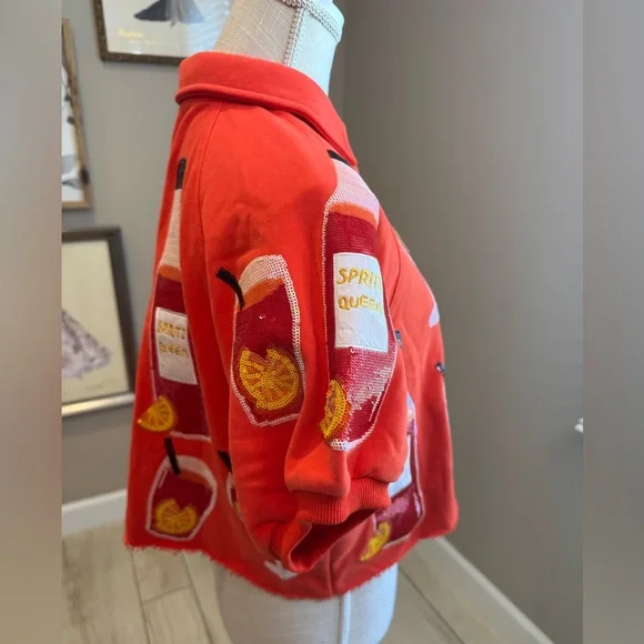 New! QUEEN OF SPARKLES Red Queen of Spritz All Over Top - Picture 7 of 10